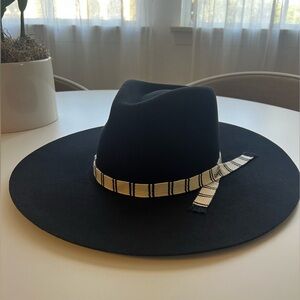 BRIXTON WOMEN'S LEIGH FELT FEDORA in Black NWOT Size S